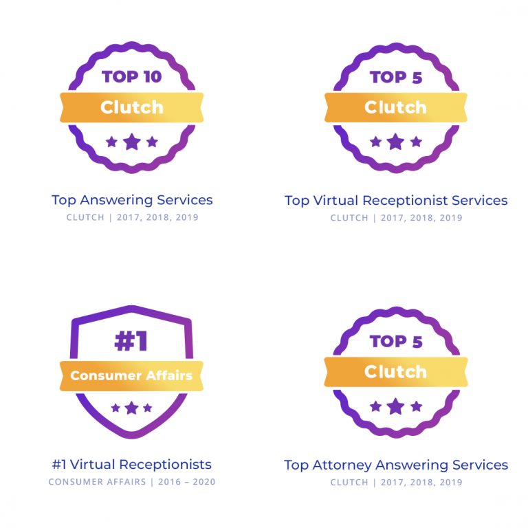 Cluch top answering service award badges